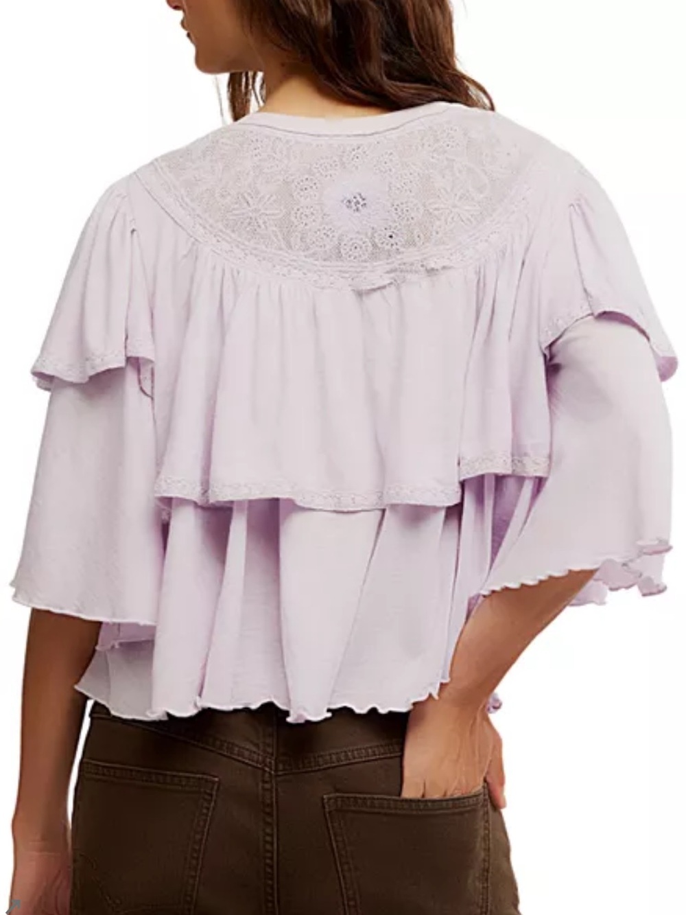 Free People Rose Ruffle Party Tee S NWT - Picture 4 of 13